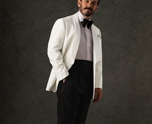 Man in Harold White Cocktail Jacket