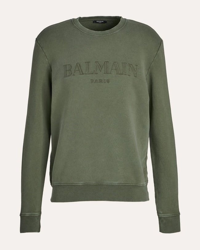Green Balmain sweater