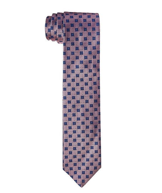 Floral-Geometric Printed Silk Tie picture 1