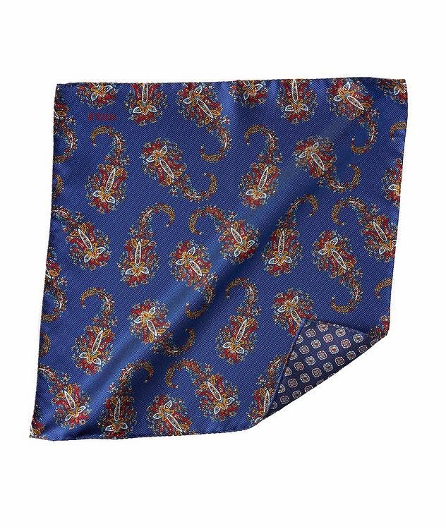 Paisley-Medallion Printed Silk Pocket Square picture 1