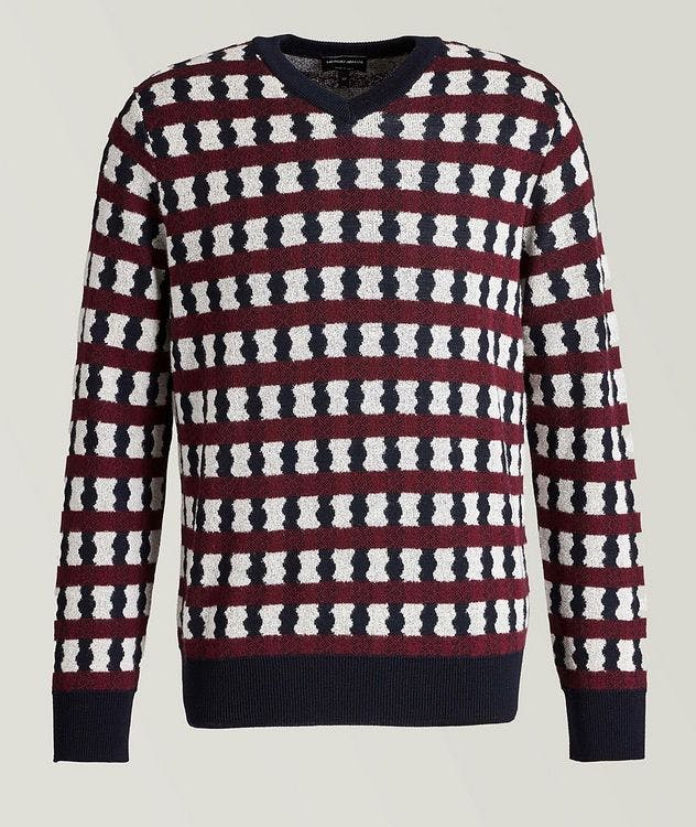 Geometric Print Wool, Cashmere & Silk Sweater picture 1