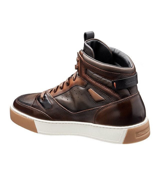 Leather High-Top Sneakers picture 2