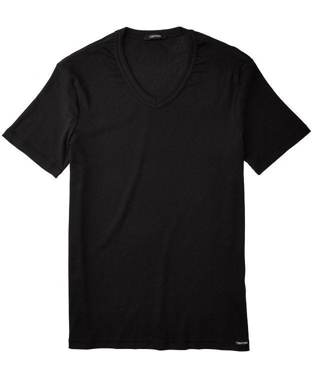 Stretch-Cotton Jersey V-Neck T-Shirt picture 1