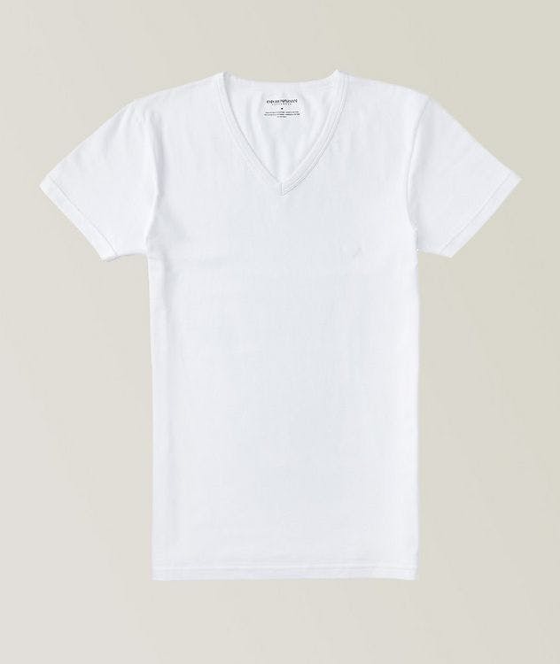 Stretch-Cotton V-Neck T-Shirt picture 1