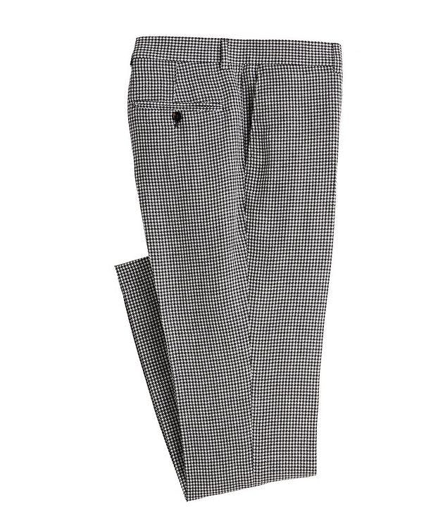 Contemporary Fit Houndstooth Linen, Wool, Silk Dress Pants picture 1