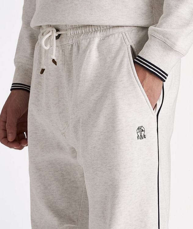 Cotton-Blend Pleated Drawstring Joggers picture 4