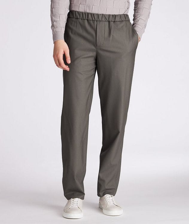 Leisure Flat Stretch-Wool Pants picture 2