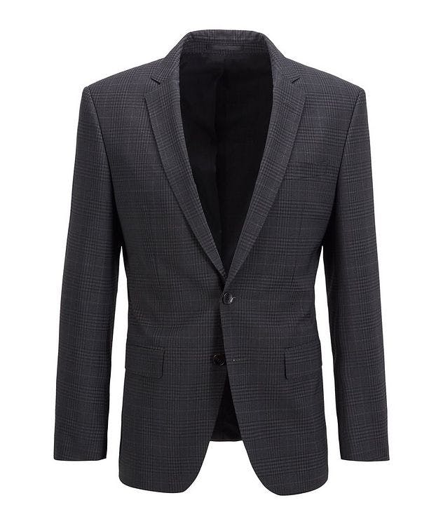 Slim-Fit Micro-Checked Stretch-Wool Sports Jacket picture 1