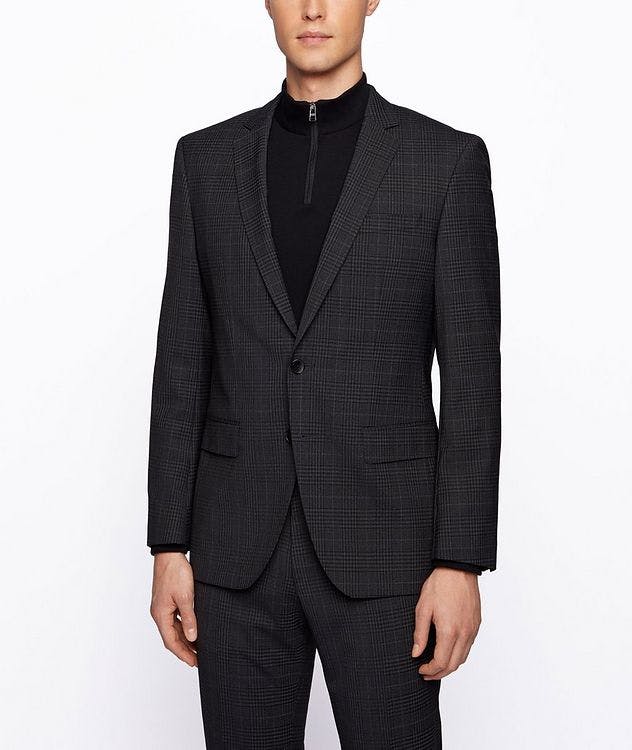 Slim-Fit Micro-Checked Stretch-Wool Sports Jacket picture 2
