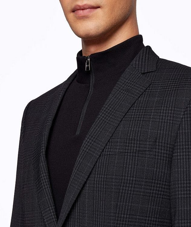 Slim-Fit Micro-Checked Stretch-Wool Sports Jacket picture 5