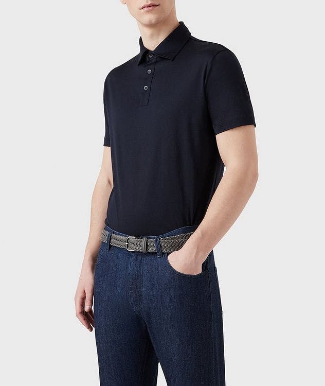 Slim-Fit Silk-Cotton Jersey Polo picture 2
