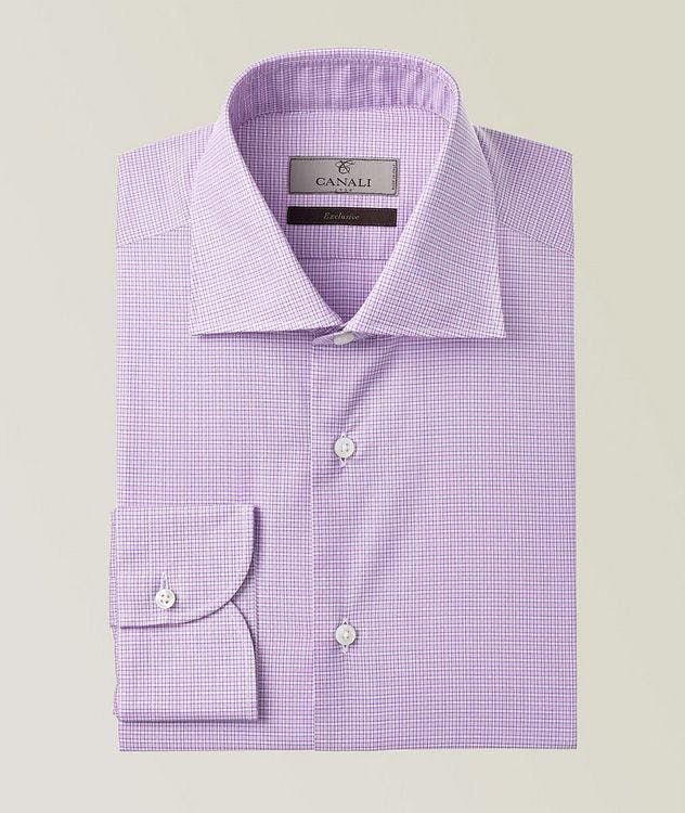 Slim-Fit Micro Check Dress Shirt  picture 1