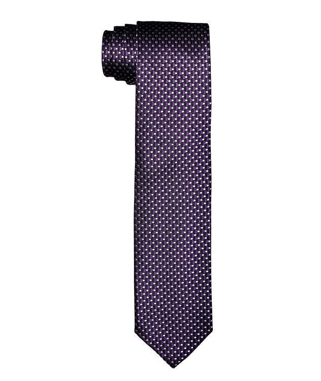 Cravate en soie à motif géométrique picture 1