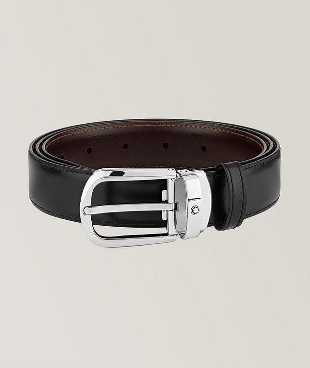Reversible Horseshoe Buckle Leather Belt picture 1