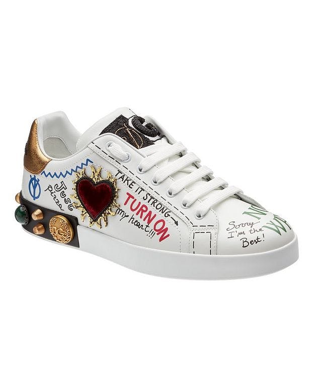 Portofino Embellished Leather Sneakers picture 1