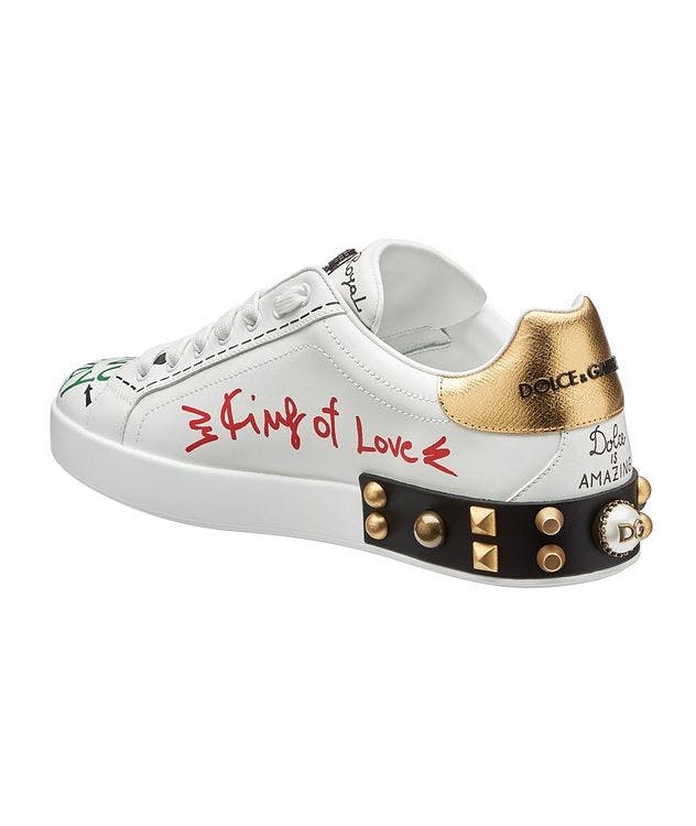 Portofino Embellished Leather Sneakers picture 2