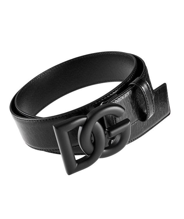 Logo Textured Leather Belt  picture 1