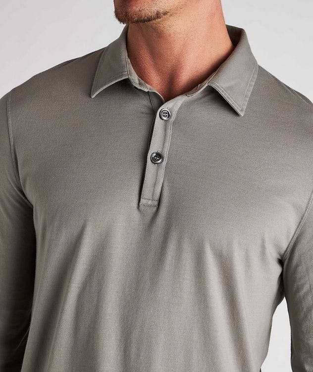 Long-Sleeve Cotton-Cashmere Polo picture 4