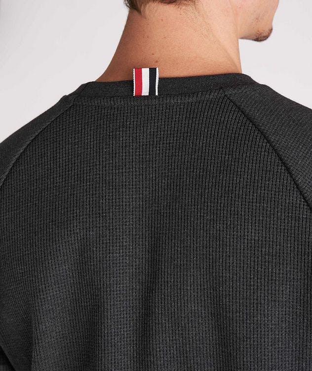 Four-Bar Stripe Waffle Knit Cotton Sweater picture 6