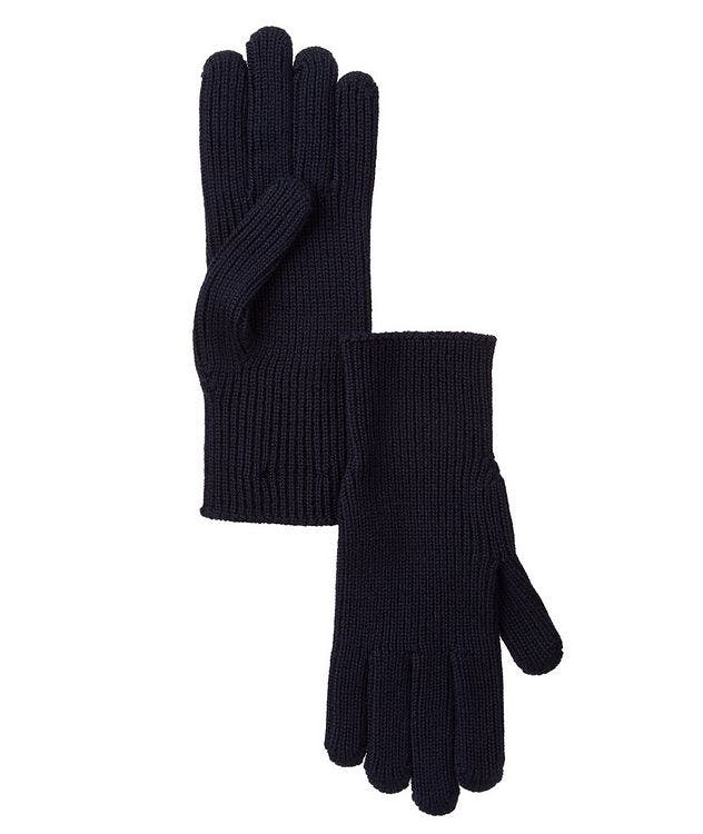 Logo Ribbed Knit Wool Gloves picture 1