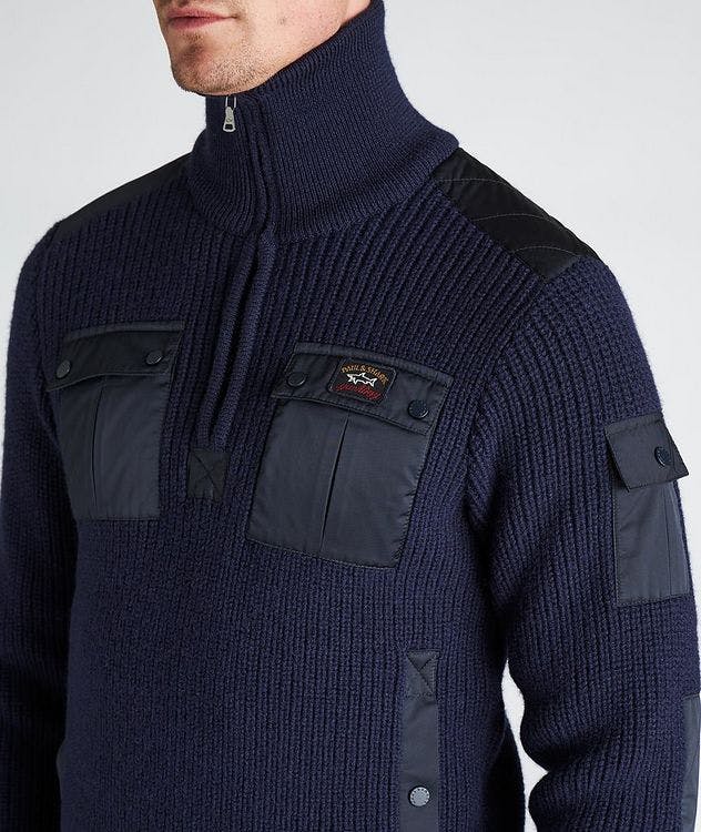 Ribbed Wool Half-Zip Sweater picture 4