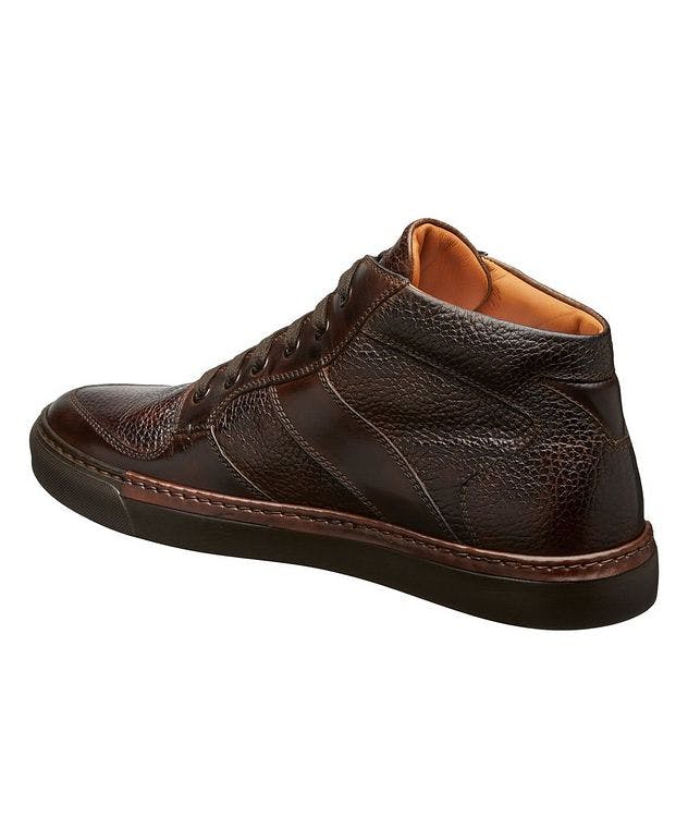 Burnished Grain Leather Sneakers picture 2