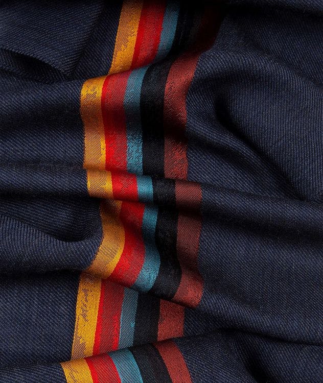 Painted Stripe Wool-Silk Scarf picture 4
