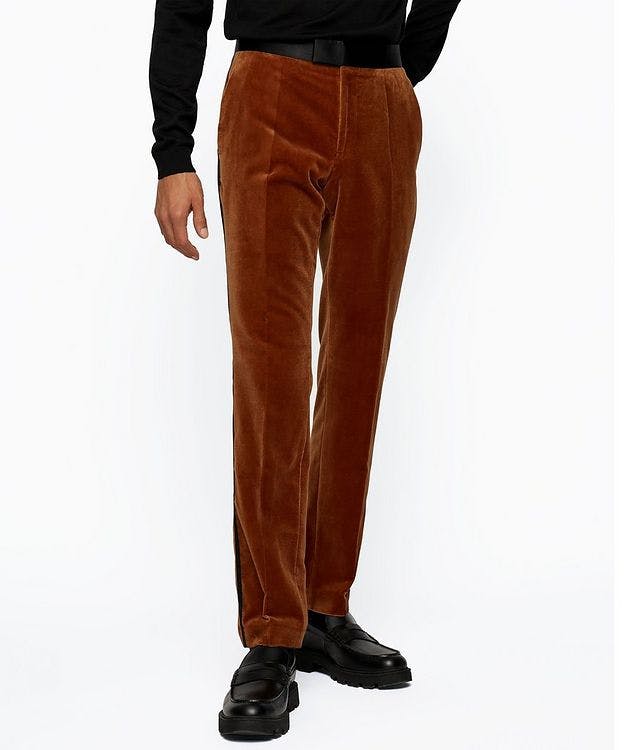 H-Huge Striped Velvet Tuxedo Pants picture 2