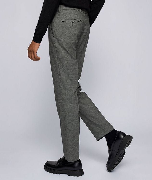 Slim Fit Herringbone Wool-Blend Dress Pants picture 3
