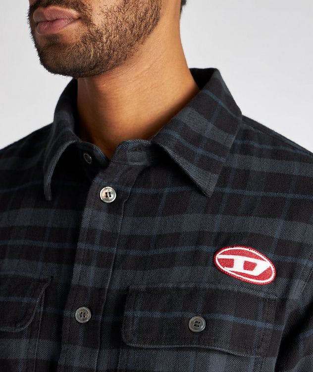 S-Cross Checked Cotton Flannel Shirt picture 4