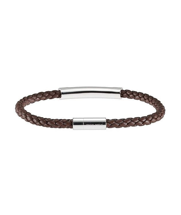 Braided Leather & Metal Bracelet picture 1