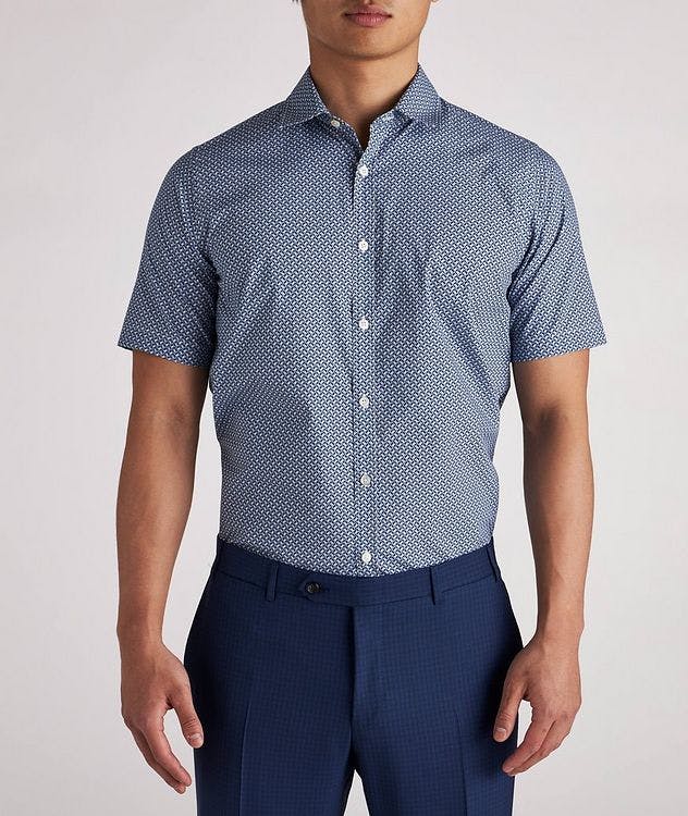 Chemise décontractée en coton à motif géométrique et à manches courtes picture 2