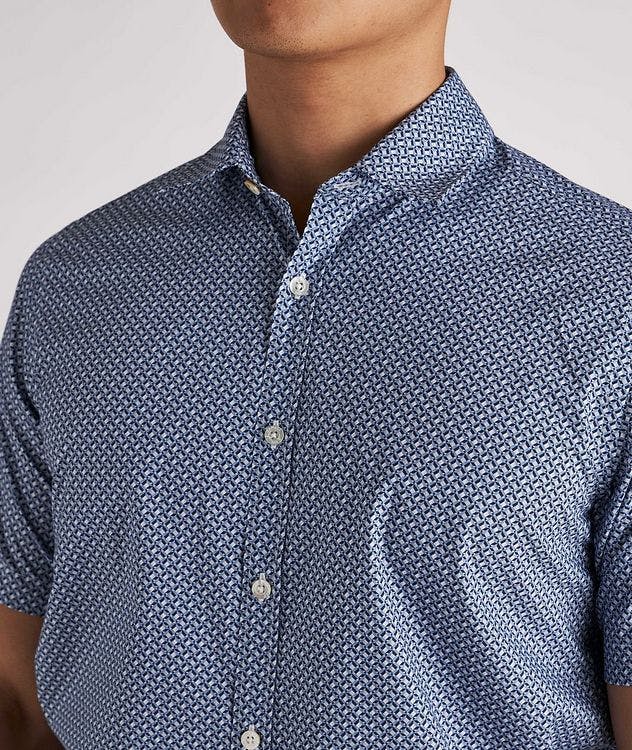 Chemise décontractée en coton à motif géométrique et à manches courtes picture 4