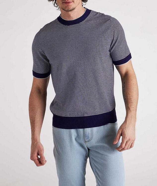 Cotton Knit Striped T-Shirt picture 3