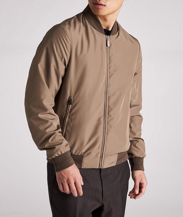 Navy And Tan Reversible Bomber picture 6