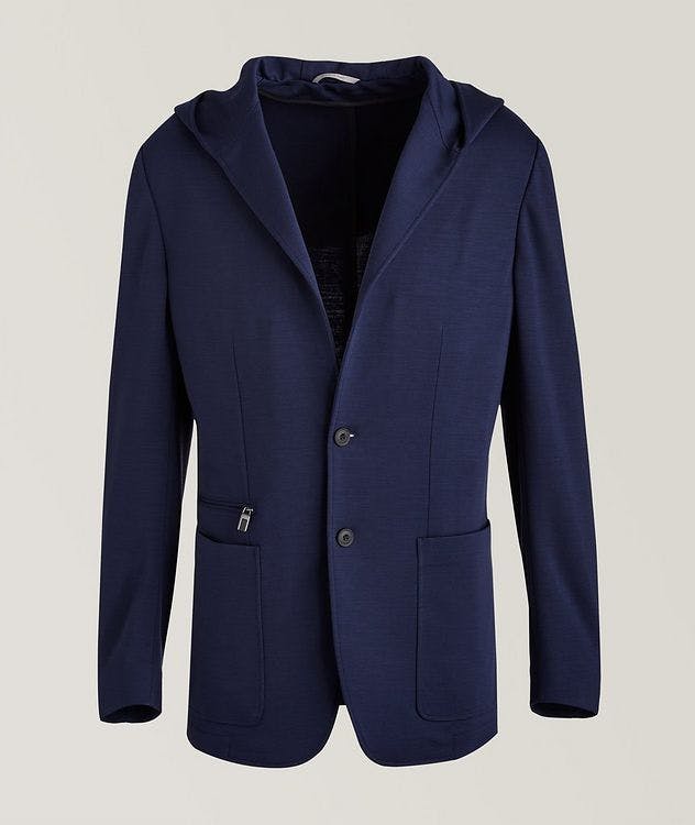 Wool-Blend Hooded Blazer picture 1