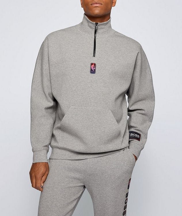 BOSS X NBA Half-Zip Cotton-Blend Sweater picture 2