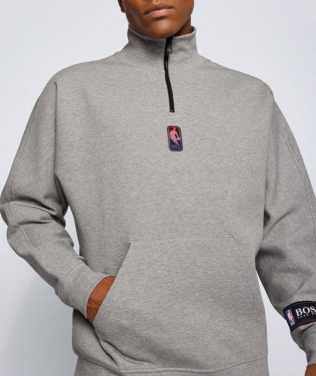 BOSS X NBA Half-Zip Cotton-Blend Sweater picture 4