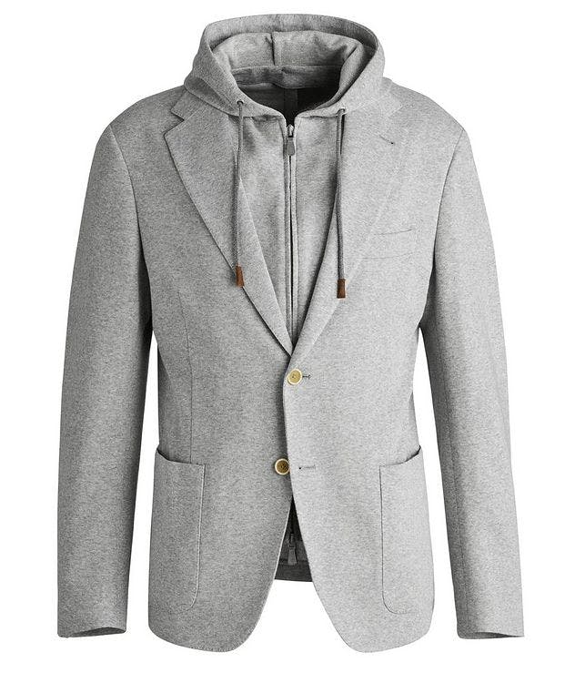Hooded Cotton-Blend Sports Jacket picture 1