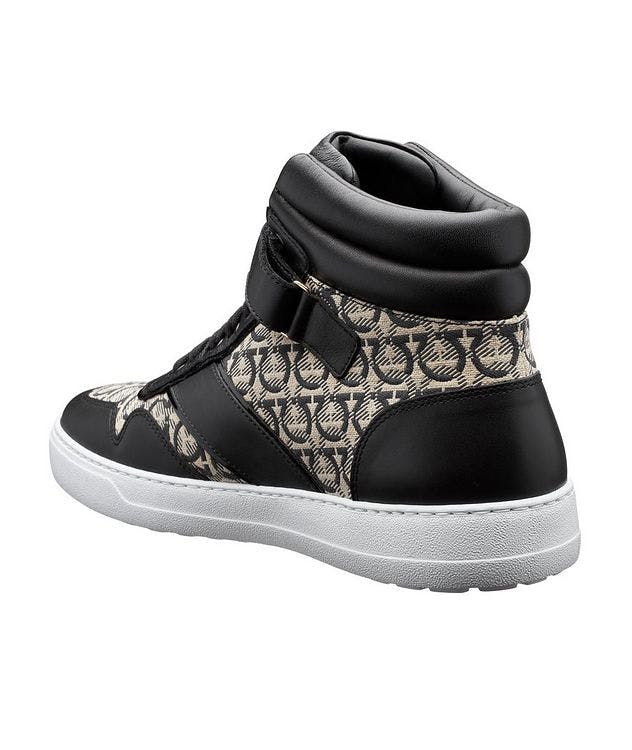 Leather Gancini Print High-Top Sneaker picture 2