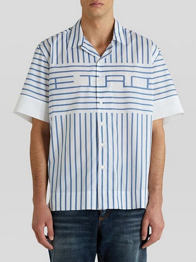 Short Sleeve Striped Cotton Shirt picture 2