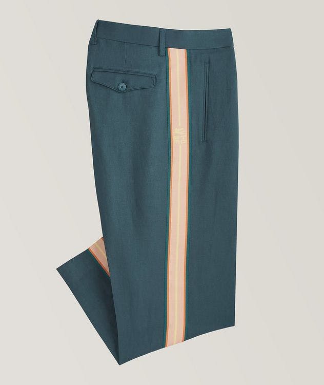 Viscose & Linen Side Taping Pleated Trousers picture 1
