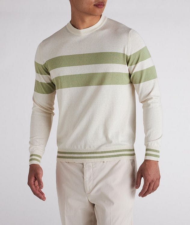 Silk-Blend Striped Crewneck Sweater picture 2