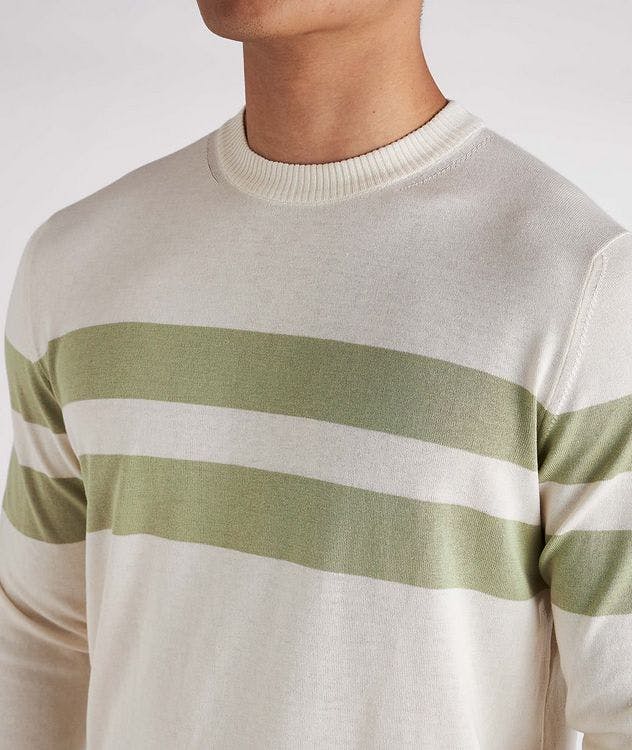 Silk-Blend Striped Crewneck Sweater picture 4