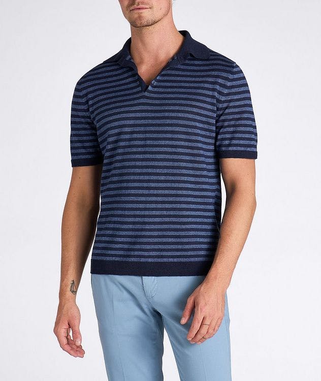 Linen Knit Striped Polo picture 2