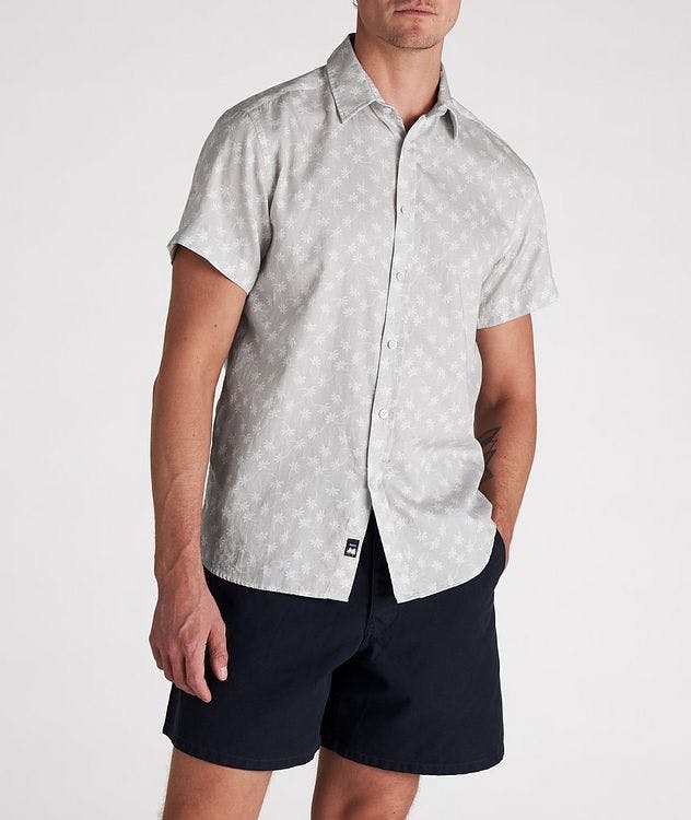 Palm Tree Print Cotton-Blend Sport Shirt picture 2
