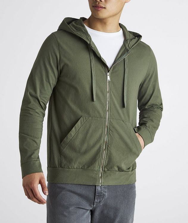 Vintage Washed Full-Zip Cotton Hoodie picture 2