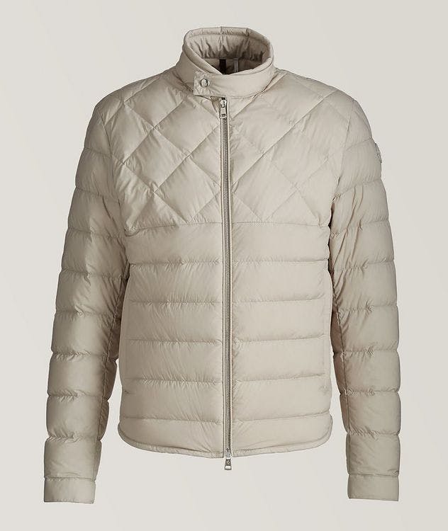 Stretch-Nylon Quilted Down Biker Jacket picture 1