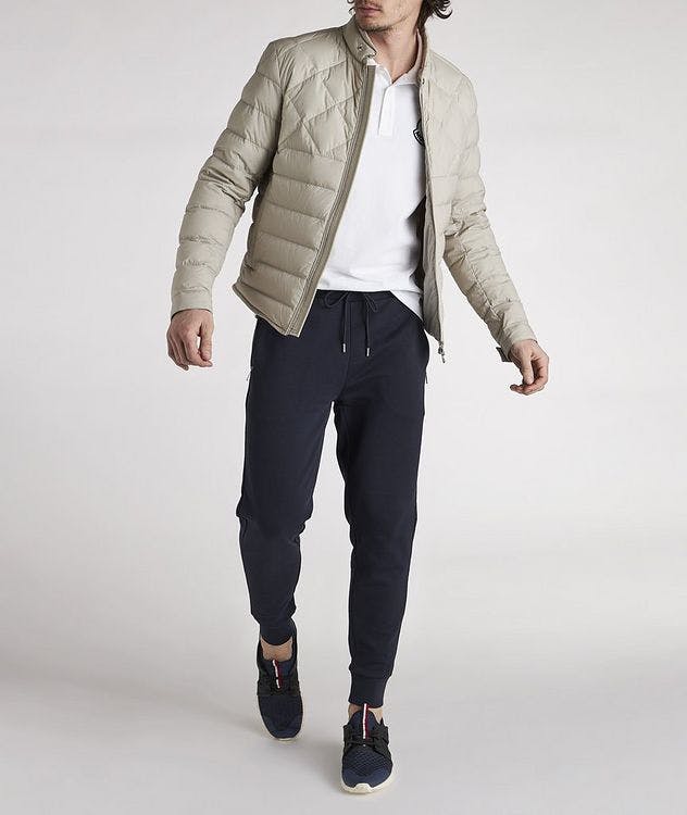 Stretch-Nylon Quilted Down Biker Jacket picture 2