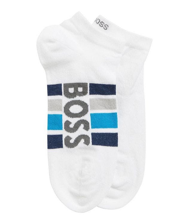 Two-Pack of Short Socks with Stripes and Logo  picture 1